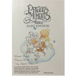 PRECIOUS MOMENTS NKJV Baby Edition Bible 1989 Nelson 202 PM NIB White Cover